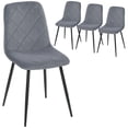 thumbnail image 1 of HOMCOM Dining Chairs Set of 4, Kitchen Chair with Metal Legs, Grey, 1 of 10