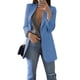 thumbnail image 1 of Chaqueta de punto Yuyangstore para mujer ligera abierta con solapa Azul 2XL, 1 of 8