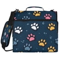 thumbnail image 2 of Zipper Binder with Shoulder Strap 2 inch 3 Ring Waterproof File Folder Organizer Bag 500 Sheet Cartoon Cat Paw Pattern, 2 of 8