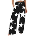 thumbnail image 2 of JXMVOJ Womens Casual Elastic Waist Drawstring Pants Straight Trousers Women Casual Comfortable Printing Pockets Elastic Waist Straight Loose Pants with Pocket, 2 of 5
