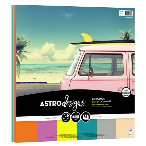 Neenah Astrodesigns 65lb Cardstock Pack 12"X12" 84/Pkg -Endless Summer, 6 Colors/14 Each