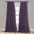 thumbnail image 5 of Ambesonne Ethnic Curtains, Hippie Style Circle Print, Pair of 28"x84", Dark Purple Pale Brown, 5 of 5
