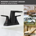 thumbnail image 6 of EZANDA Centerset 2-handle Waterfall Bathroom Faucet with Drain Assembly, Matte Black, 6 of 7