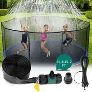 Trampoline Water Sprinkler, 49.2FT Water Trampoline Accessories Outdoor Fun Play Toy for Backyard Yard Lawn Game