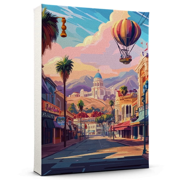 California State Travel Canvas, Vintage City Canvas California Canvas Wall Art, California State Canvas Colorful, California Picture Canvas - 104AZ219