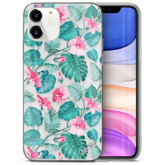 TPU Clear Case for iPhone 13 Pro with Hibiscus Flowers design phone cover