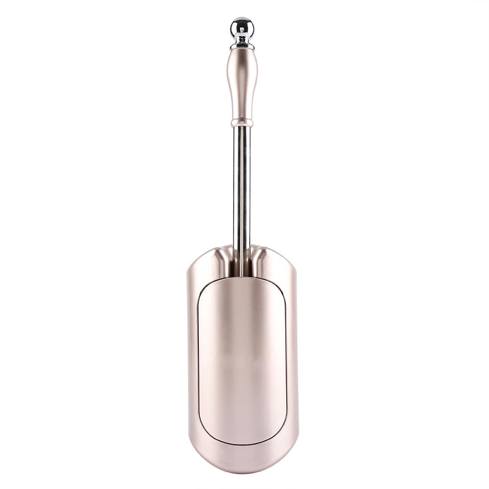 BIMZUC Stainless Steel Handle Toilet Brush & Holder Set – Rose Gold, Thick Plastic Bristles, Detachable Head, Non‑Slip Grip