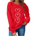 thumbnail image 6 of Enjoytime Valentines Women Sweatshirt Cute Heart Print Crewneck Pullover Tops Casual Loose Long Sleeve Shirt Red L, 6 of 6