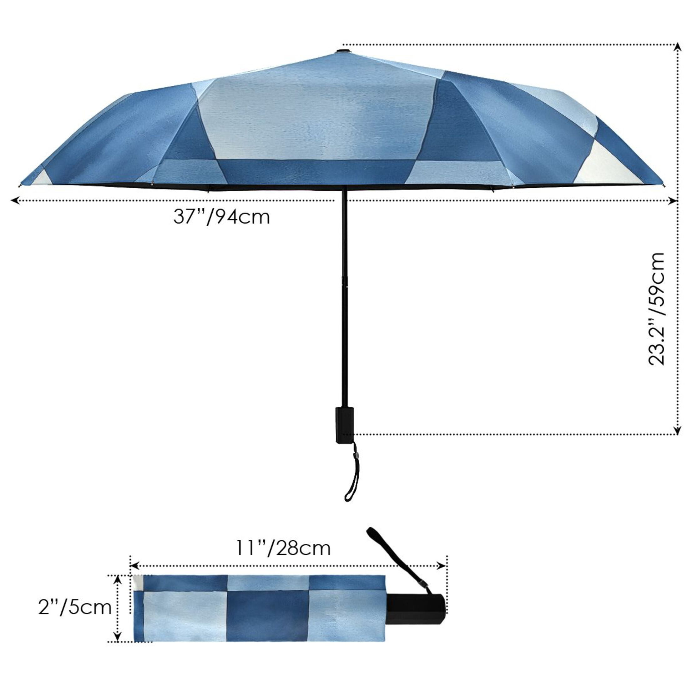 ALAZA Checkered Grid-z1 UPF 50+ Compact Folding Umbrella for Rain Travel Umbrella Packable