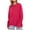 Hot Pink, variant on TFEOQRY Pullover Sweater for Women Fashion Solid Color Loose Knitwear Long Sleeved Round Neck Sweater Top Mint Green