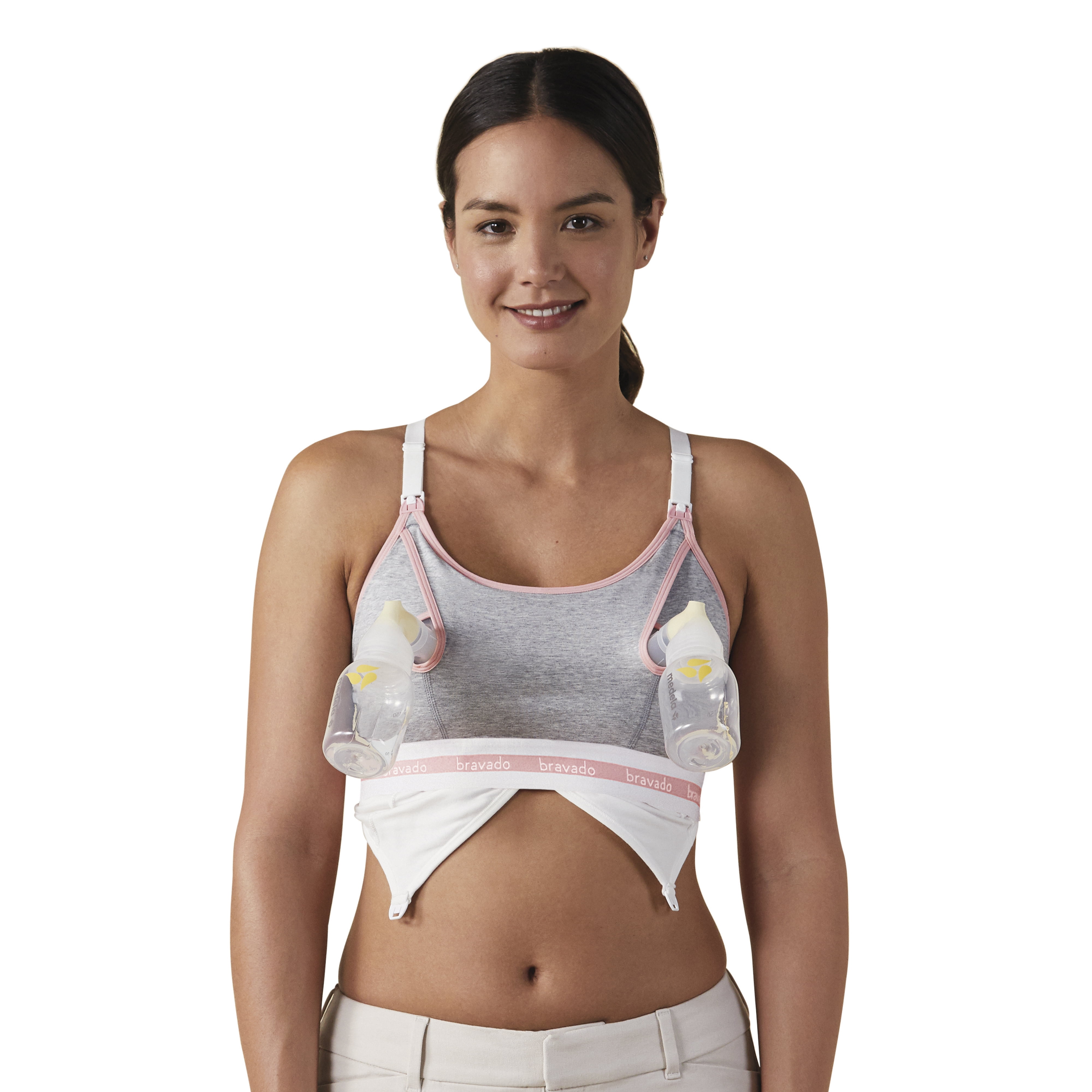 BRAVADO! DESIGNS Women’s Hands-Free Clip and Pump Strapless Pumping Accessory | Dove Heather | M