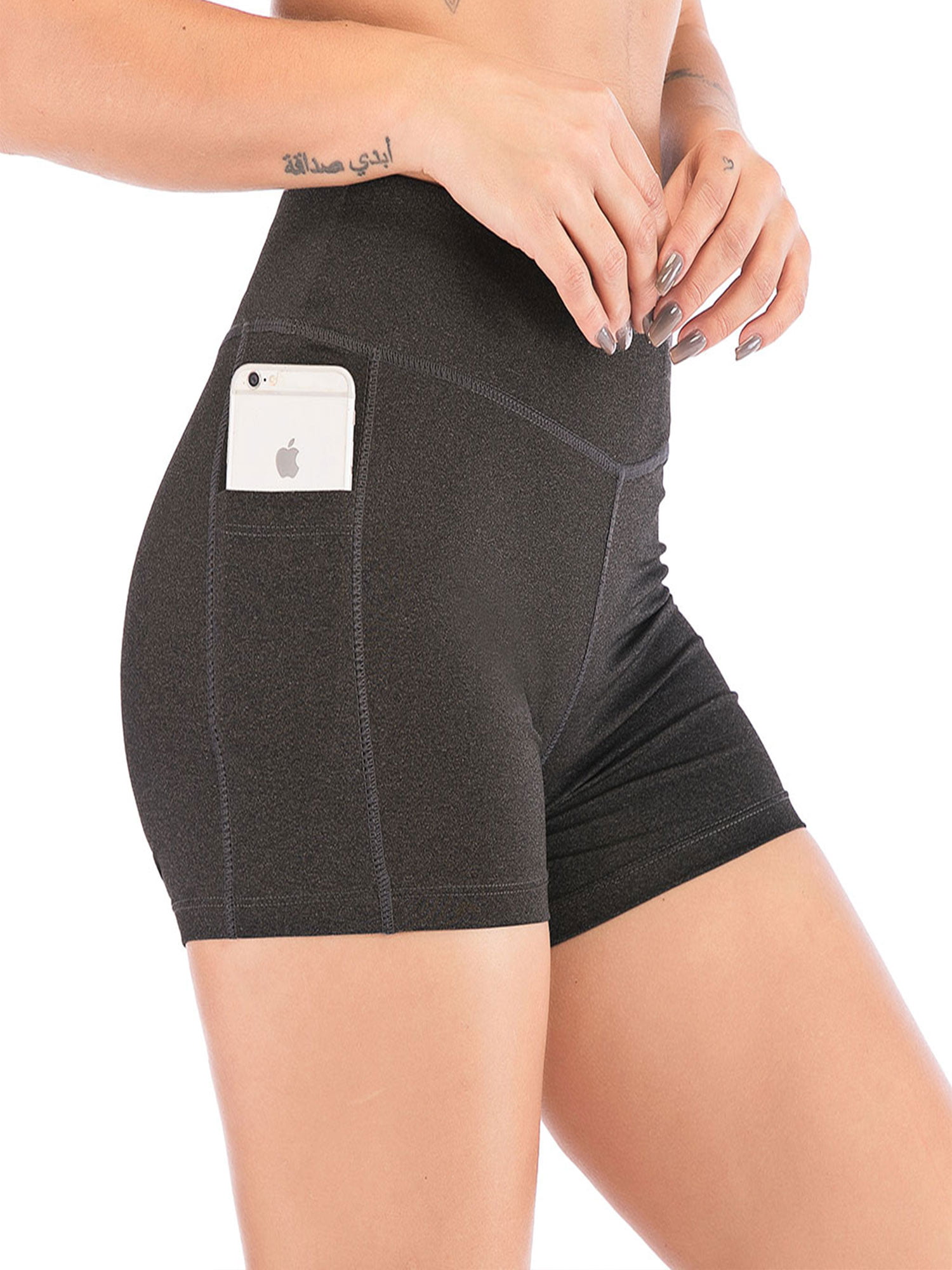 Women's High Waist Yoga Shorts Workout Running Athletic with Pockets Yoga Pants 