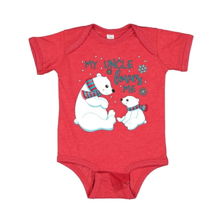 

Inktastic My Uncle Loves Me- Cute Polar Bears Gift Baby Boy or Baby Girl Bodysuit