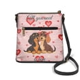 thumbnail image 2 of LedBack Dachshund Print Satchel Purse for Women Ladies Valentine's Day Leather Crossbody Purse Shoulder Bag Hobo Handbag with Adjustable Strap, Gift for Wife Girlfriend, Pink, 2 of 7