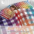 thumbnail image 4 of Rainbow Stripes Bedding Duvet Cover Set King Size 4 Pieces Gradient Striped Watercolor Bedding Set with Zipper Closure, 1 Comforter Cover 92x106 Inches 1 Flat Sheet & 2 Pillow Cases, 4 of 7