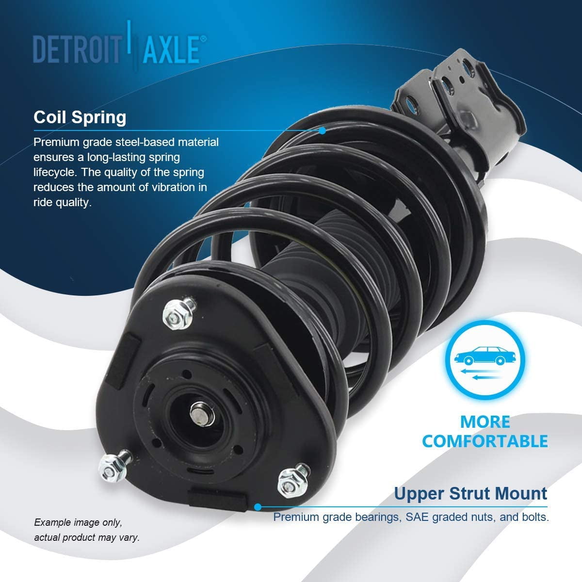Detroit Axle - Front Struts for 2003-2008 Toyota Matrix Pontiac Vibe Complete 2pc Struts w/Coil Spring 2004 2005 2006 2007 Replacement Quick Install Ready Struts Assembly