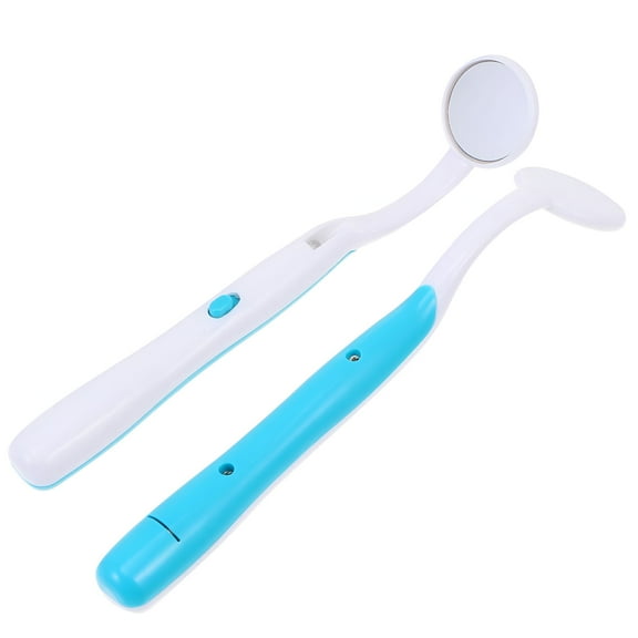 XIRQI LED Mouth Mirror 2Pcs Dentist Mirror LED Light Mirror Anti-Fog Mouth Mirror Care Mirror Dentist Care Tool (Sky-Blue),6.1"X0.98"X0.59"