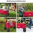 thumbnail image 4 of UPGO 200L Collapsible Foldable Wagon with 350lbs Weight Capacity, Heavy Duty Folding Utility Garden Cart with Big All-Terrain Beach Wheels & Drink Holders, 4 of 6