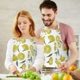 thumbnail image 3 of Yellow Lemon Fruit Slices White Pattern Apron-Garden Aprons for Women with Pockets-Cotton Linen Waterproof Kitchen Cooking Gardening Aprons Adjustable for Kitchen,Cooking,BBQ and Salon 33x27 Inch, 3 of 7