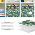 thumbnail image 4 of Yayeee Foldable Storage Basket for Shelves with Handles Set of 2 Waterproof Cloth Bins, Small White Flowers, 4 of 7