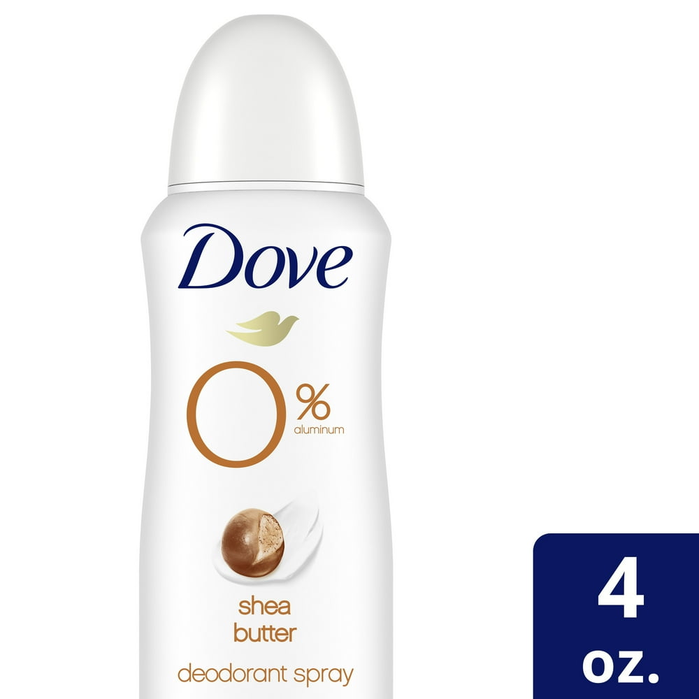 Dove 0 Aluminum Deodorant Spray Shea Butter Aluminum Free 4 Oz