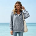 thumbnail image 3 of Resicozy Womens Zip Up Hoodies 2026 Fall Winter Casual Sweatshirts Zipper Oversized Lightweight Cute Jackets with Pockets Light Gray 2XL, 3 of 6