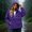 Purple, variant on IUYRTFE Women's Half Zip Waterproof Jacket with Detachable Hood Long Sleeve Outdoor Windbreaker