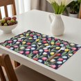 thumbnail image 6 of Placemat, Pioneer Flower Floral Print Pattern Place Mats Table Mat Set Of 2, PVC Washable Placemats for Party Kitchen Dining Decoration, 18x12 Inch, Fade Resistant, 6 of 6