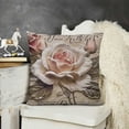 thumbnail image 2 of YINGXI French Vintage Roses Throw Pillow Cover Cozy Square Throw Pillowcases Home Decorative for Bed Couch Sofa Living Room Cushion Case 12x12in, 2 of 5