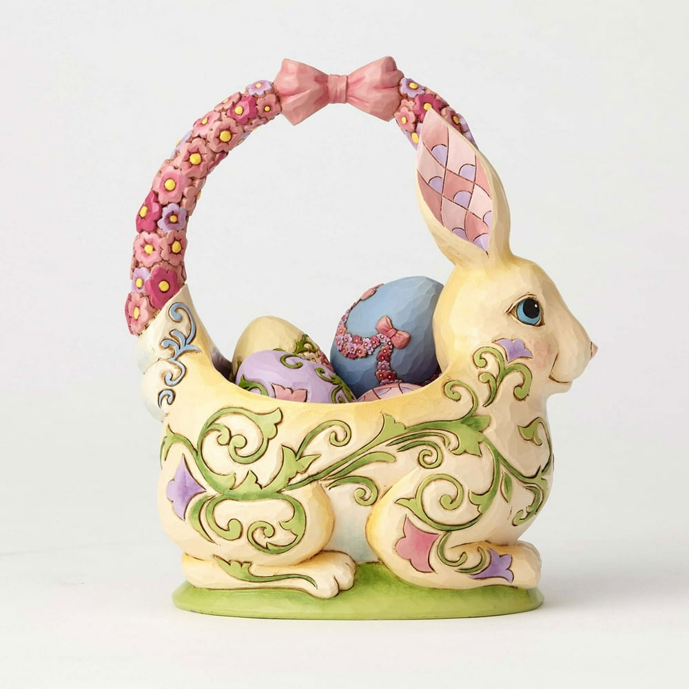 Jim Shore Easter Bunny Basket with 4 Eggs 13th Ann 4058987 Walmart