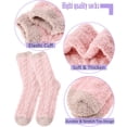 thumbnail image 3 of Calcetines EBMORE para mujer, fuzzy, acogedores, de felpa, cálidos, 5 pares, 3 of 6