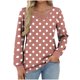 thumbnail image 2 of Heisall Womens Tops Long Sleeve V-Neck Loose Casual Tshirts Polka Dot Print Spring Autumn Fashion, 2 of 5