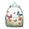 thumbnail image 1 of Modern Butterfly Student Backpack – Abstract Floral Pattern with Colorful Wings, Watercolor Artistic Aesthetic Design, 1 of 4