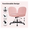 Killeryuki Wide Seat Cross Legged Office Desk Chair with Wheels Back