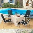 thumbnail image 2 of Spaco 4 Pieces Stackable Patio Dining Chairs Set with Armrest, Outdoor Chairs, Patio Furniture-Black, 2 of 14