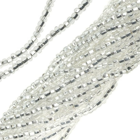 11 Silver Lined Seed Beads - Czech Seed Beads Crystal Silver Lined 11/0 (1 Hank)