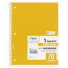 Mead Spiral Notebook, 1 Subject, Wide Ruled, Yellow (72205)