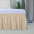 thumbnail image 2 of Easy-Going Wrap Around Ruffled Bed Skirt 18 Inch for Queen, King Size Beds, Beige, 2 of 7