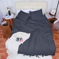 thumbnail image 2 of Unique Bargains Microfiber Polyester Bedding Duvet Cover Pillowcase Set Solid Color King Navy Blue, 2 of 10