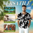 thumbnail image 3 of Netecom Sakura Cherry Blossom Hawaiian Shirt for Men, Japanese Button Down Summer Beach Short Sleeve, Floral Style, S-5XL, 3 of 6
