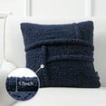 thumbnail image 4 of Phantoscope Soft Fluffy Sherpa series Throw Pillow Cover Faux Fur Decorative Cushion, Navy, 12 x 20 Inches, 2 Pack, 4 of 6