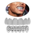 thumbnail image 2 of Fashion Shining Hip-hop Rapper Boca Gorras Dientes Personalizados Parrillas Plata Sunnimix Parrillas de dientes de hip hop, 2 of 8