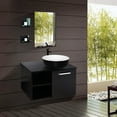 thumbnail image 6 of FULLWATT 28 Inch Wall Mounted Bathroom Vanity and Tempered Glass Sink Combo with Mirror and ORB 1.5GPM Water Saving Faucet and Pop Up Drain Set Modern Toilet Floating Vanity with Countertop Sink, 6 of 8
