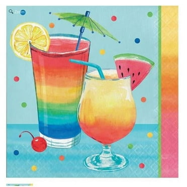 Summer Cocktails 16 Ct Lunch Napkins Happy Hour Pool Party