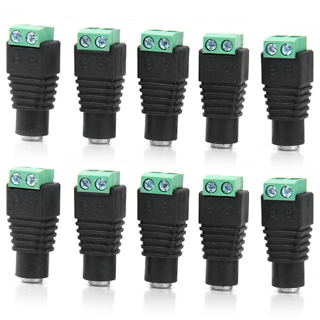Conectores de Enchufe de Adaptador de Alimentación de CC 10x 2,1 Mm X 5 Mm para Cámara Hugo none