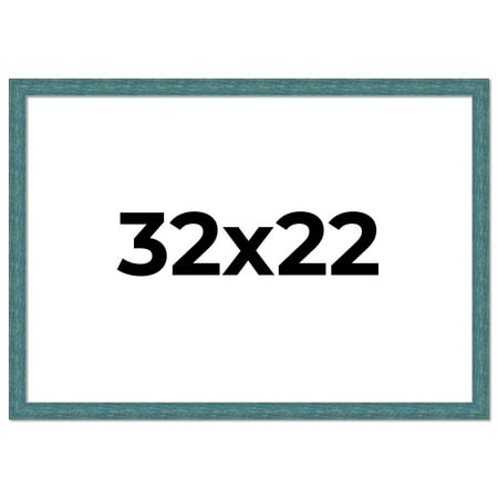 32x22 Frame Blue Rustic Barnwood Solid Wood Picture Frame Width 1.25 Inches | Interior Depth 0.5