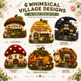 thumbnail image 7 of Whimsical Village 3D Fabric Poke Art Kit, Acorn Bakery No Sew Cottage Craft for Adults with Simple Illustrated Guide, 7 of 7