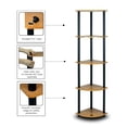 thumbnail image 2 of Furinno Turn-N-Tube Corner Display Rack Multipurpose Shelving Unit-Finish:Espresso/White,Quantity:2 Pack,Size:5-Tier, 2 of 4