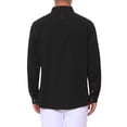 thumbnail image 3 of Men's Casual Chest Pocket Long Sleeve Button Down Outdoor Denim Shirt L Black, 3 of 6