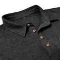 thumbnail image 6 of Men's Casual Polo Shirts Classic Long Sleeve Button Basic Henley T-Shirt Lightweight Cotton Golf Tops with Pocket, 6 of 8